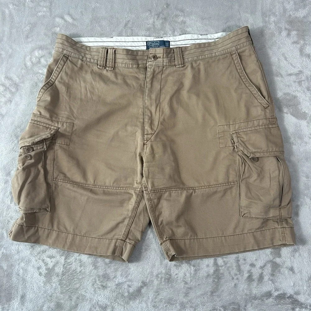 VTG 90's Polo Ralph Lauren Cargo Shorts Men 42 Military Utility Surplus Wide Y2K